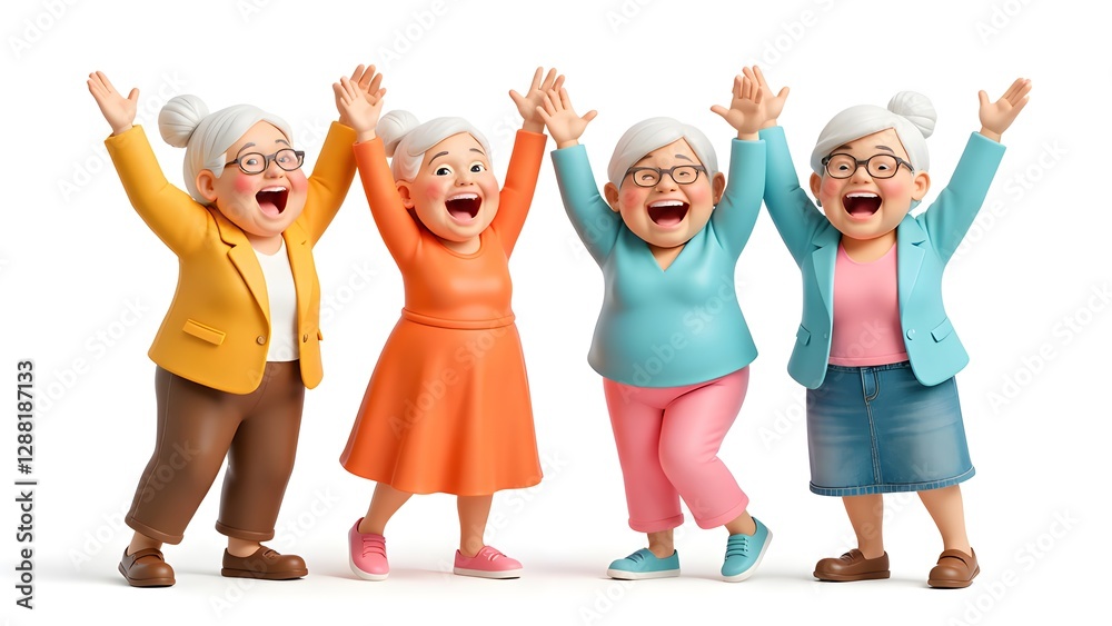 Fototapeta premium Happy time for the vibrant grandmas