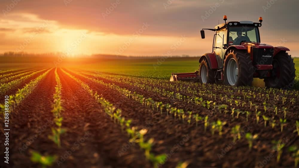 Tractor plowing cultivated field at sunset, highlighting modern sustainable agriculture practices
Tractor plowing cultivated field at sunset, highlighting modern sustainable agriculture practices