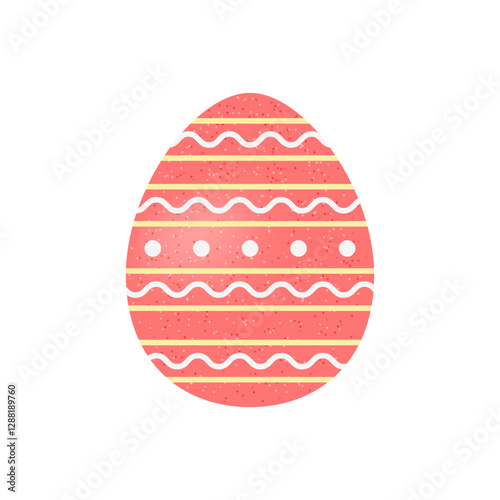 Vector illustration of Easter egg isolated on a white background, perfect for stickers, icons, and festive decorations