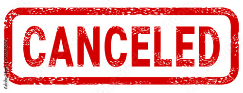 Dirty red stamp mark "CANCELED" surrounded by a rounded frame (cut out)