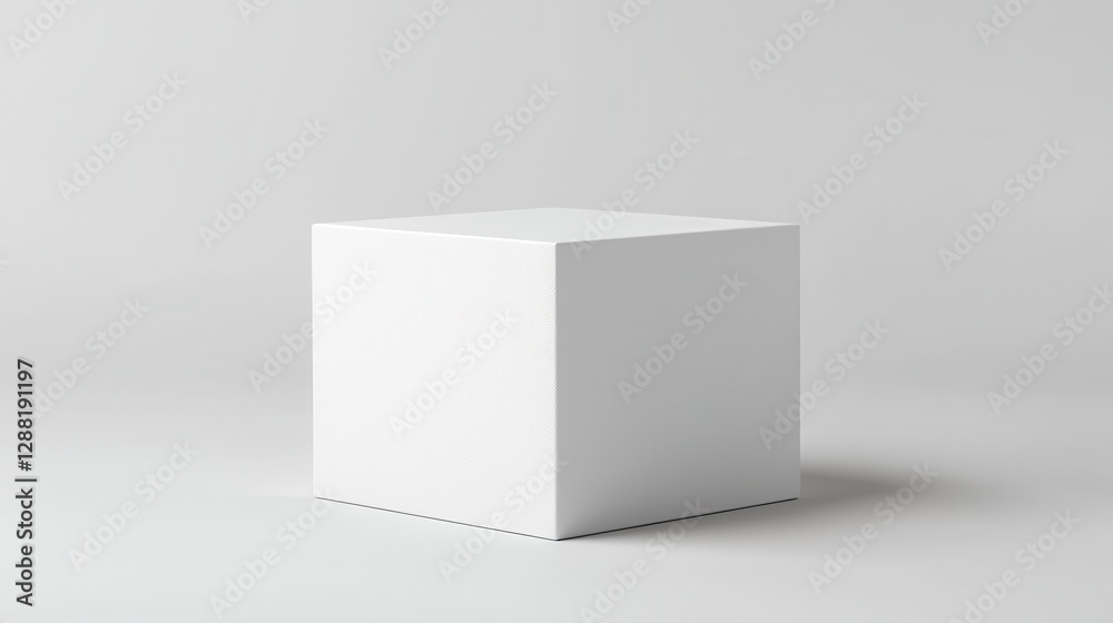 Minimalist white cube on a grey background, symbolizing simplicity and modern design. Minimalist white cube on a grey background, symbolizing simplicity and modern design.