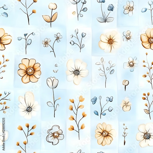 Seamless watercolor floral pattern