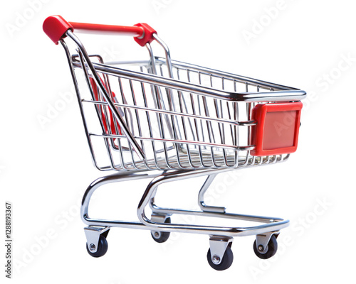 Empty Shopping Cart Isolated On White Background. Ai generated