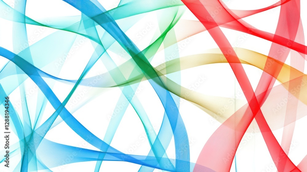 Abstract colorful wavy lines on white background. Abstract colorful wavy lines on white background.