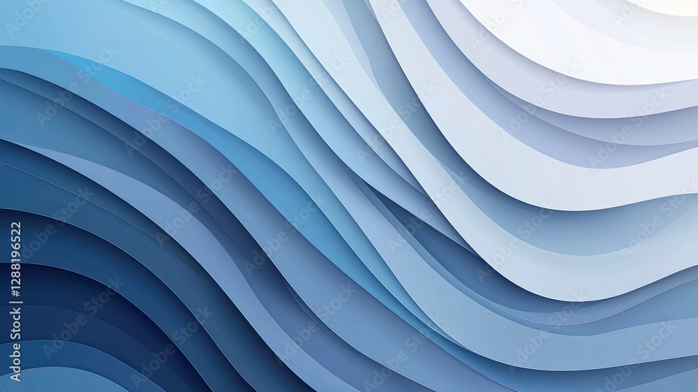 Fototapeta premium Abstract blue layered waves with gradient effect