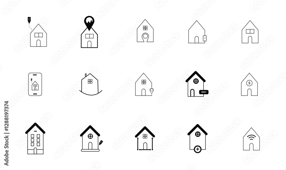 building house icon set isolated vector home icon set house icon set building house icon set isolated vector home icon set house icon set