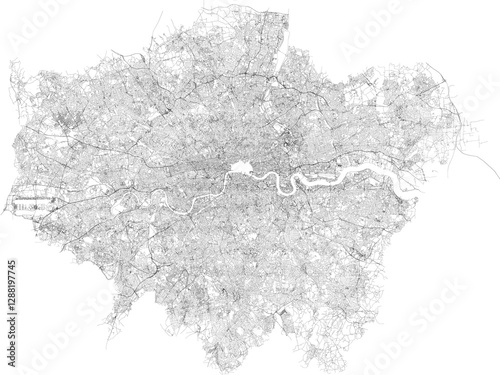 Map of London city transportation routes	