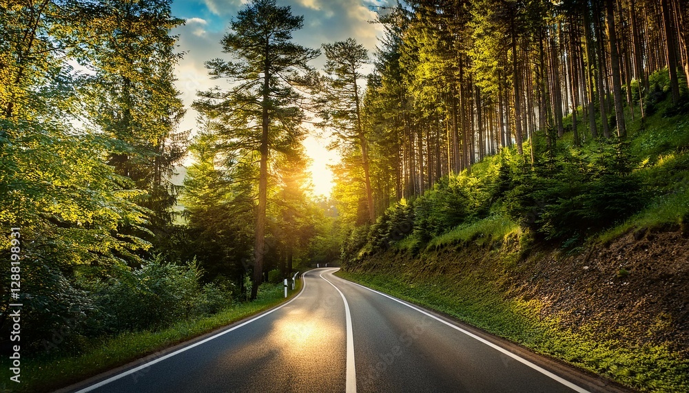 Fototapeta premium scenic route among the forest