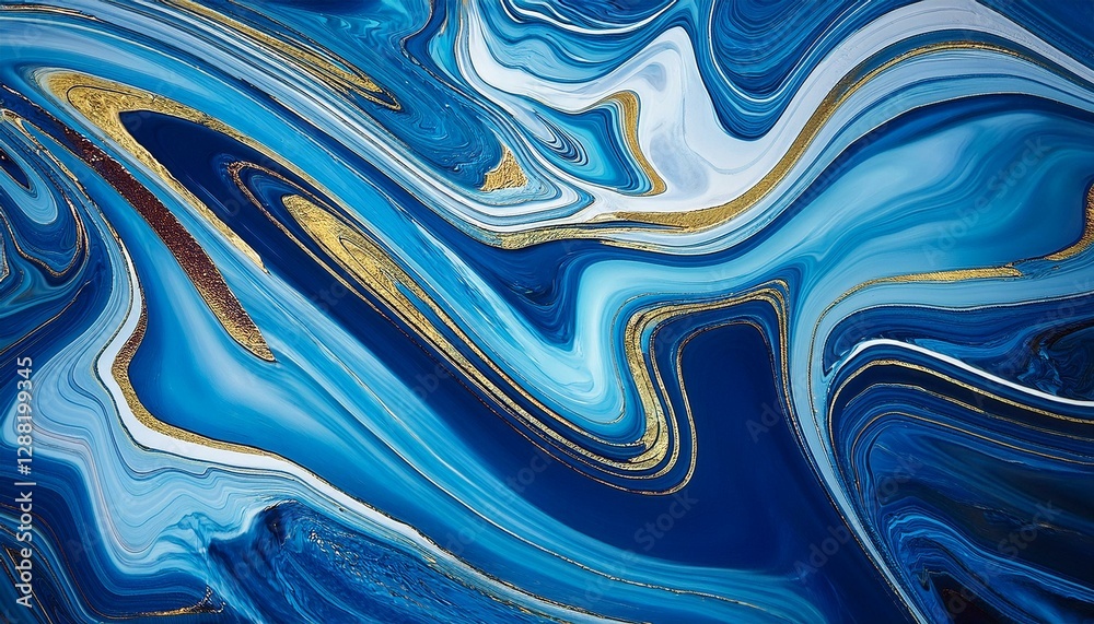 Abstract marbleized effect background. Blue creative colors. Beautiful paint with the addition of gold Abstract marbleized effect background. Blue creative colors. Beautiful paint with the addition of gold