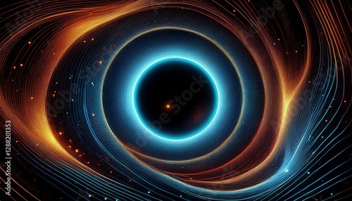 render of a dark space with a creative digital black hole background.