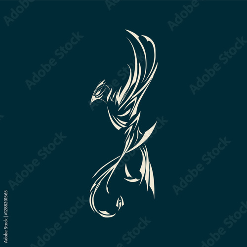 A dynamic modern masculine design depicting an eagle gives the impression of strength, courage and wisdom
