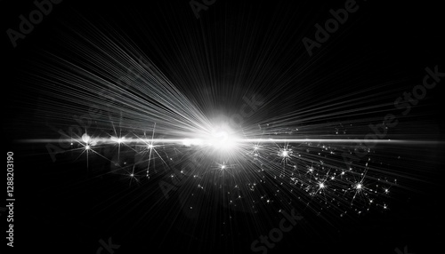 Glow isolated white transparent light effect set, lens flare, explosion, glitter, line, sun flash, spark and stars. Abstract special effect element design. Shine ray with lightning 
