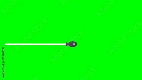 Animation of loading progress bar of a submarine in green screen background