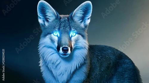 Evolving expressions of a curious fox under the moonlit night sky