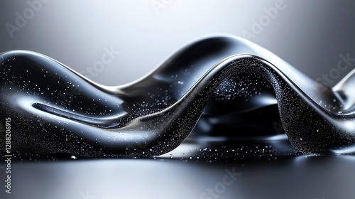Dark liquid flowing, studio backdrop, abstract design