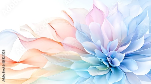 Delicate floral design abstract composition digital art bright environment close-up serenity