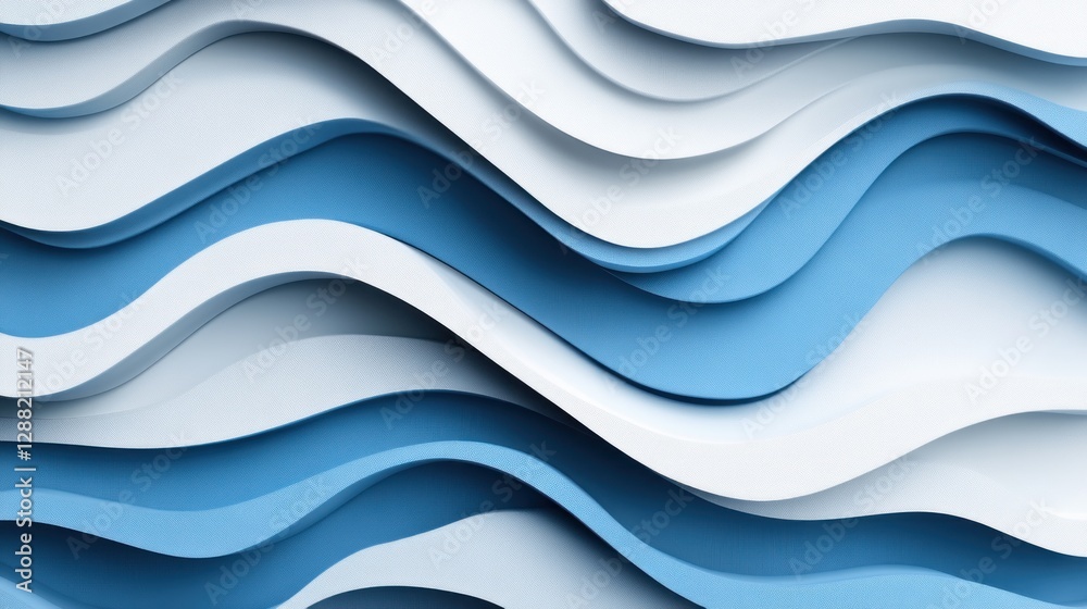 Obraz premium Abstract Blue and White Layered Pattern Design for Modern Concepts