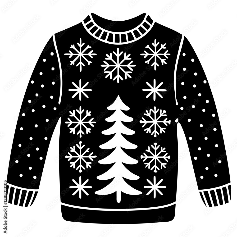 vector silhouette illustration of a sweater