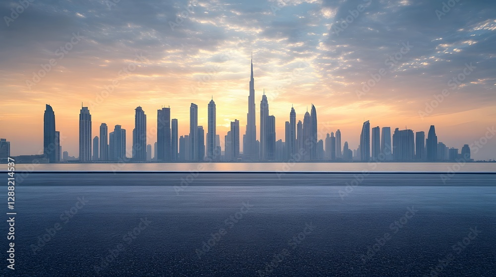 Obraz premium dubai skyline at sunset