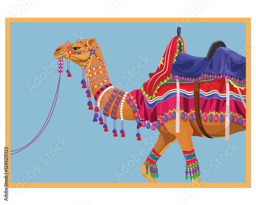 Decoreted Camel, Indian camel traditional colorful decorated on festival