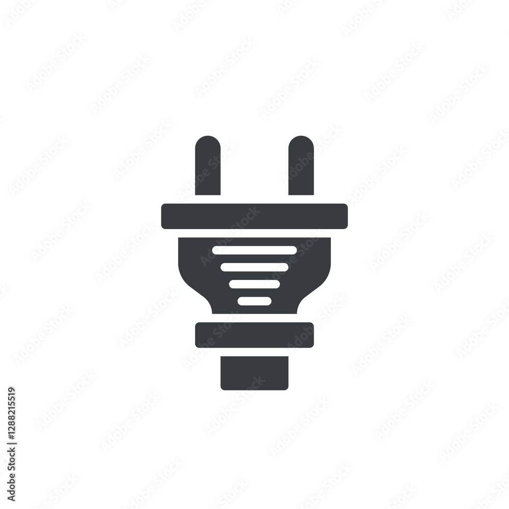 A standard two prong electrical plug vector icon A standard two prong electrical plug vector icon