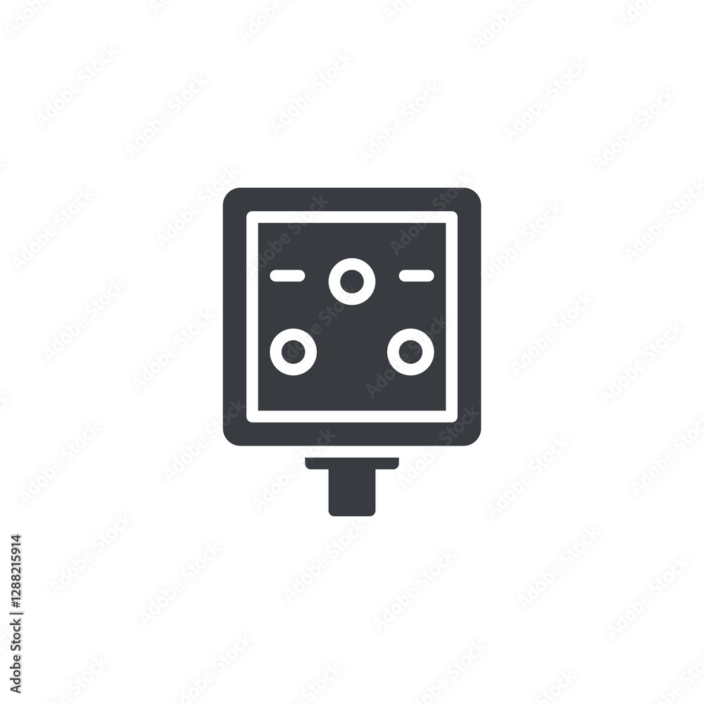 Three pin power plug vector icon Three pin power plug vector icon