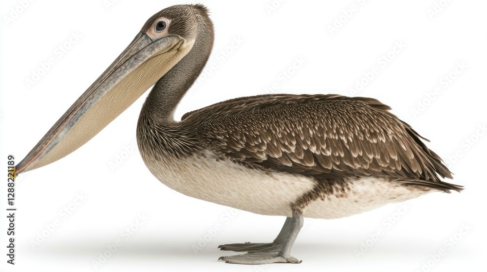 Obraz premium Brown Pelican Profile: Majestic Waterfowl in Studio Shot