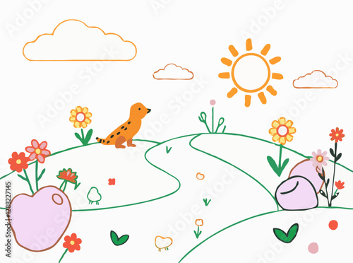 Whimsical Nature Scenes for Kid-Friendly Art Projects