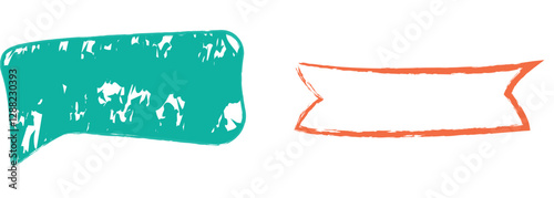 Colorful and Whimsical Hand drawn Crayon Speech Bubble