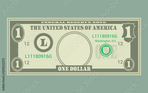 US Dollars 1 banknote - American dollar bill cash money isolated on background