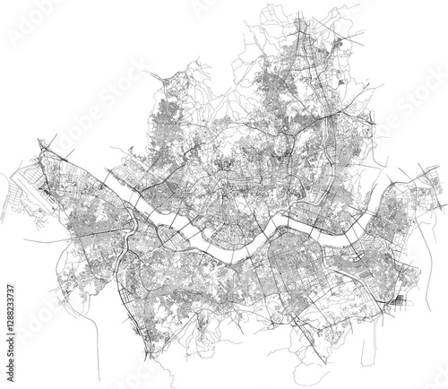 Map of Seoul city transportation routes	