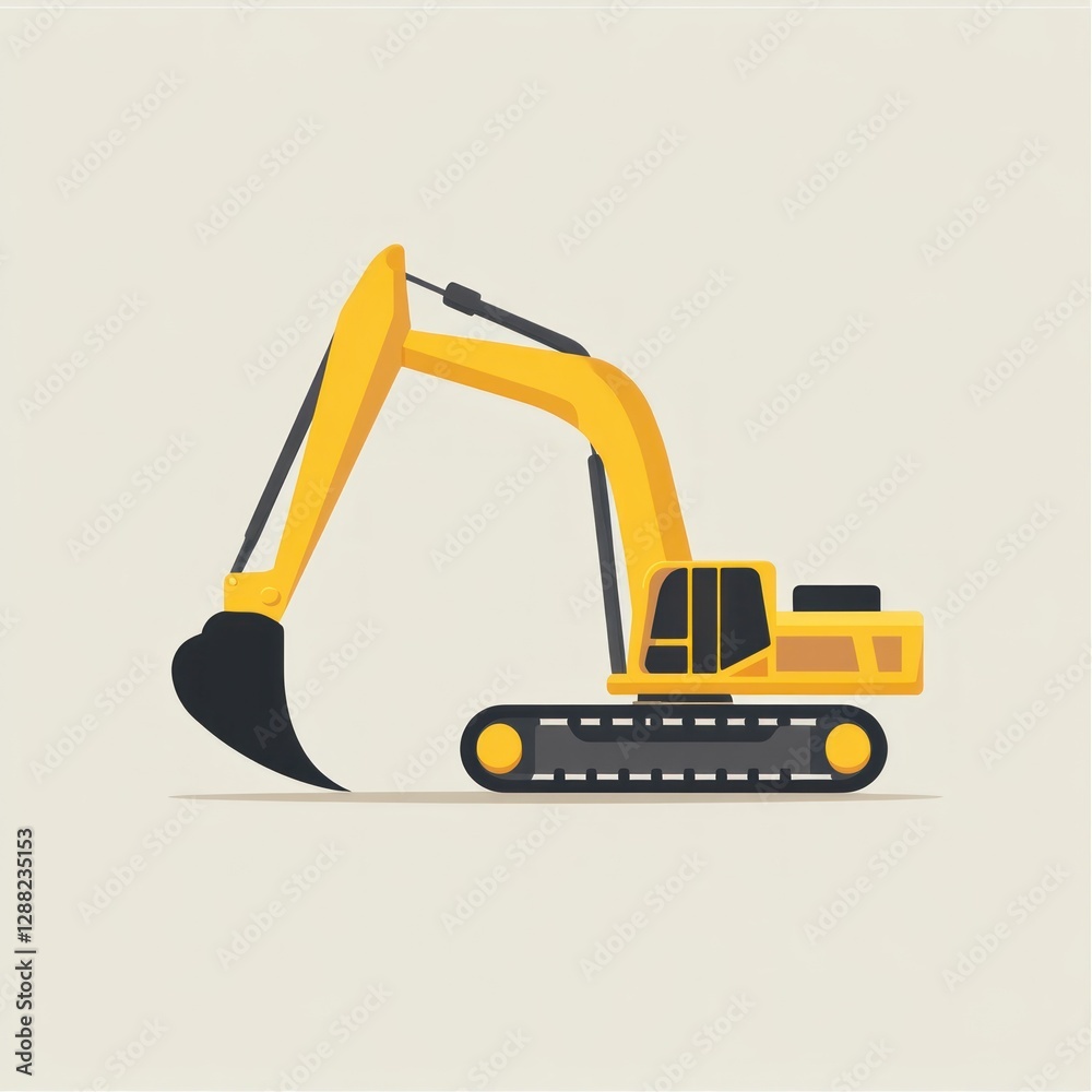 Naklejka premium Yellow Excavator Illustration