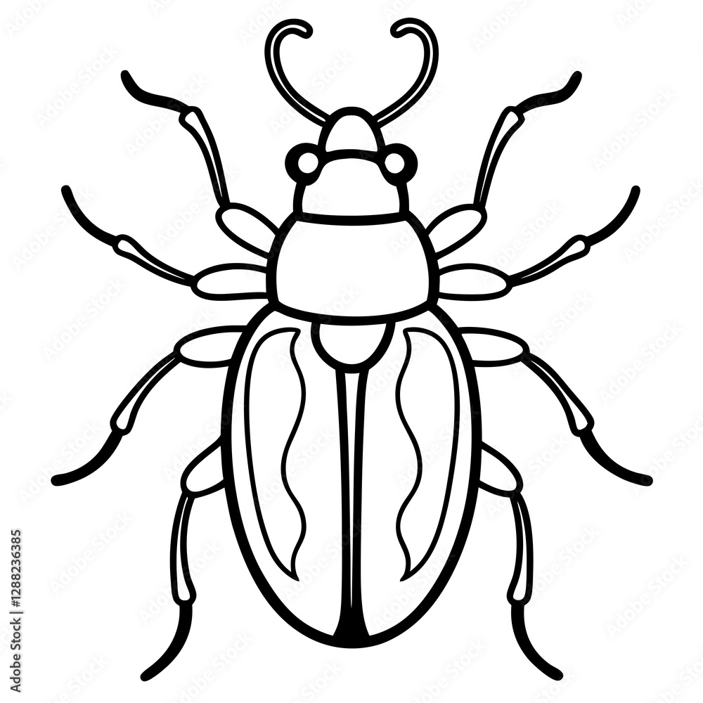 Beetle One-Line Vector Illustration Beetle One-Line Vector Illustration