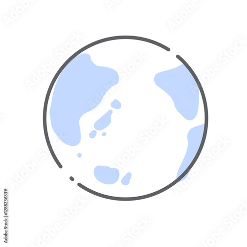 シンプルな地球の線画イラスト　