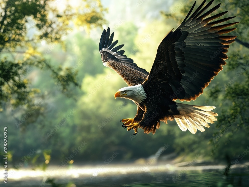 Obraz premium Biologists release rescued eagle into the wild 