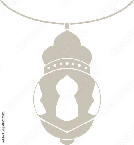 Simple Arabian Lantern for Islamic Decoration over Mosque Park