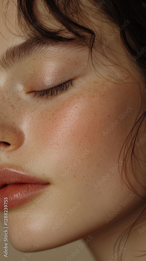 Fototapeta premium Freckled face with glow