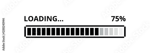 75% loaded loading bar vector illustration for websites and graphic resources.