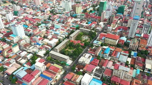 Aerial View of Tuol Sleng Genocide Museum, Cambodia