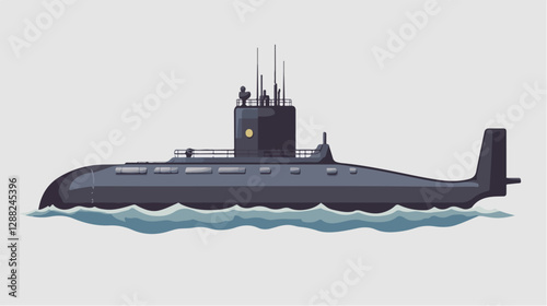 Illustration of a submarine. Naval forces.