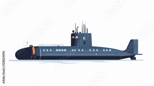 Illustration of a submarine. Naval forces.