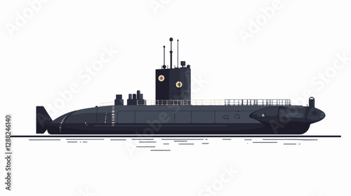 Illustration of a submarine. Naval forces.