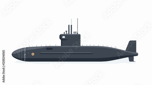 Illustration of a submarine. Naval forces.