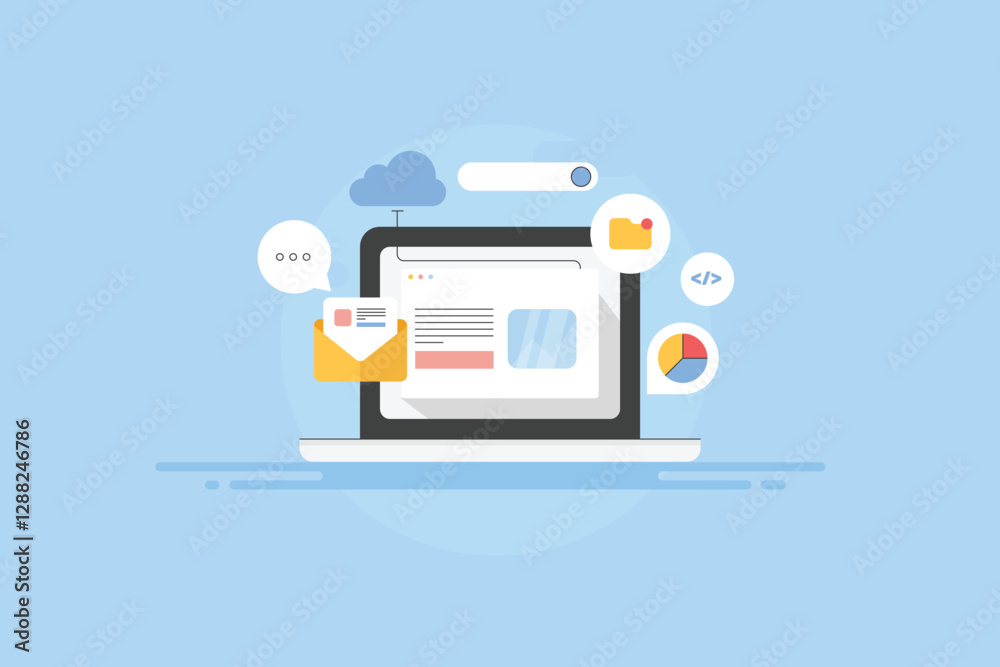 Cloud computing service, digital technology concept. Cloud computing service, digital technology concept.