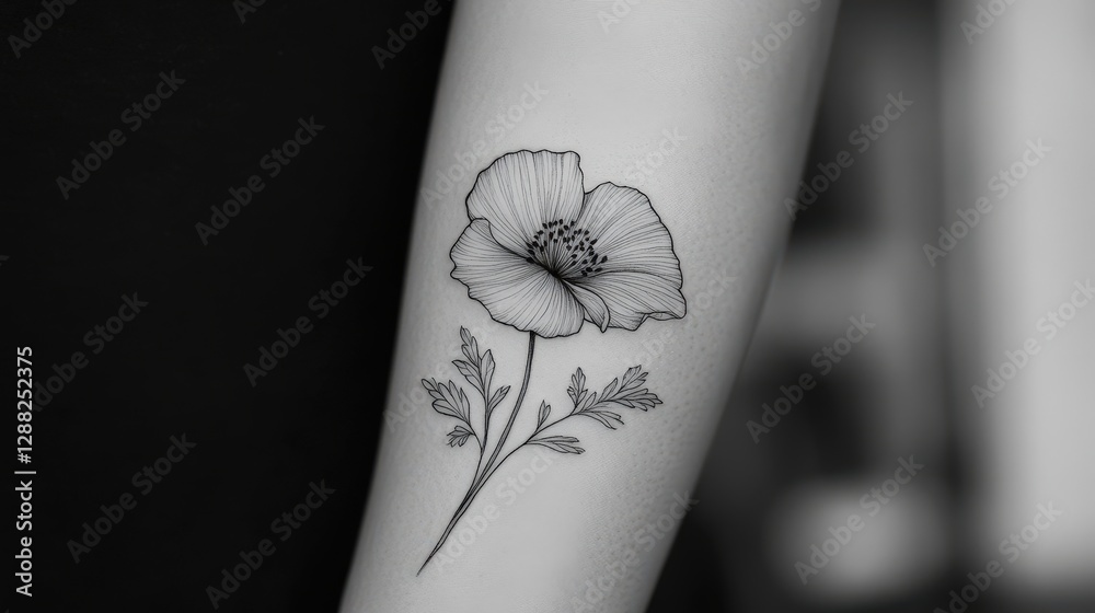 Obraz premium A black and white realistic flower illustration captures detailed petals and expert shading, exuding elegance through its intricate outlines