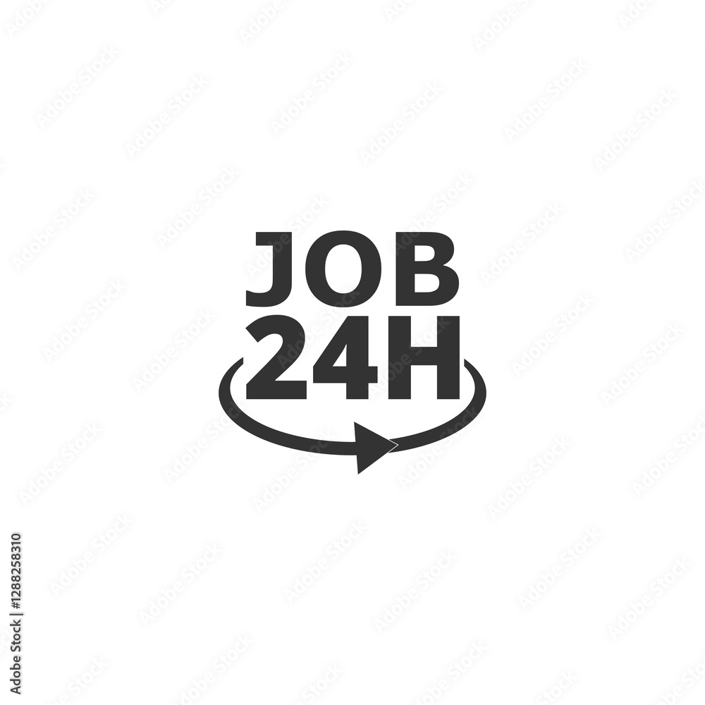 Fototapeta premium Job 24 h icon isolated on transparent background