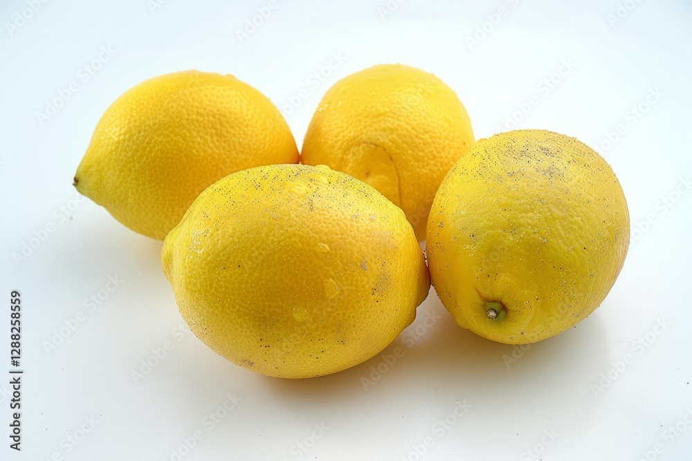 Fresh lemons on white background. Neural network AI generated Fresh lemons on white background. Neural network AI generated