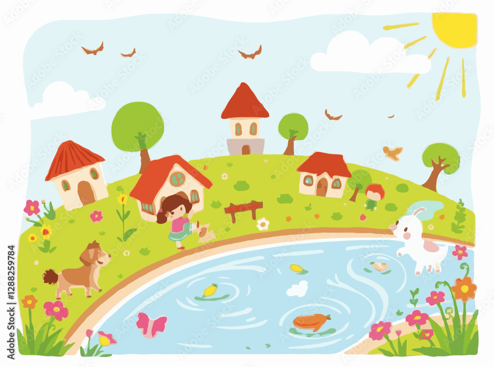 Fototapeta premium Bright and Cheerful Vectors for Children's Stories