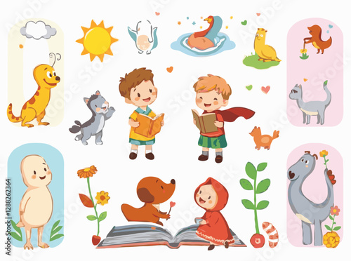 Colorful Storybook Illustrations for Kids' Tales