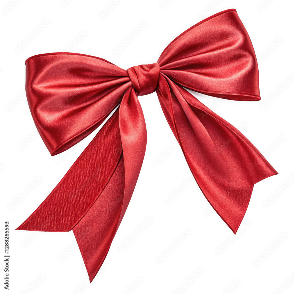Red Bow with Ribbon, Decorative Gift Wrapping for Celebration and Occasions Red Bow with Ribbon, Decorative Gift Wrapping for Celebration and Occasions